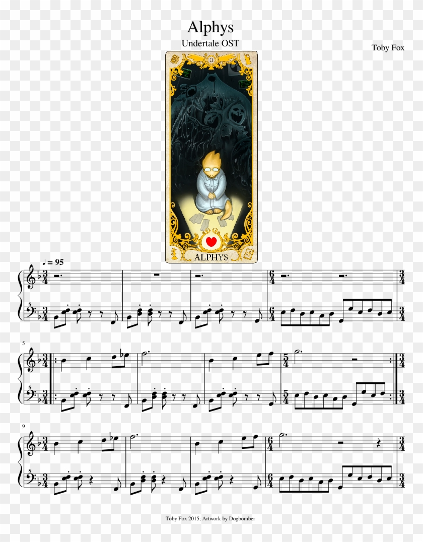 Alphys Sheet Music Composed By Toby Fox 1 Of 4 Pages - Alphys Piano Sheet Music Clipart