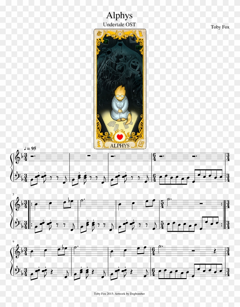 Alphys Sheet Music Composed By Toby Fox 1 Of 4 Pages - Alphys Piano Sheet Music Clipart #4009089