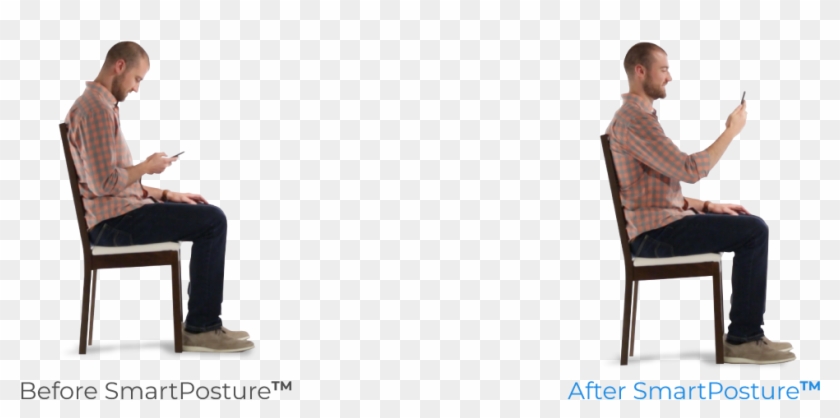 Man Using Posture Reminder - Sitting Clipart