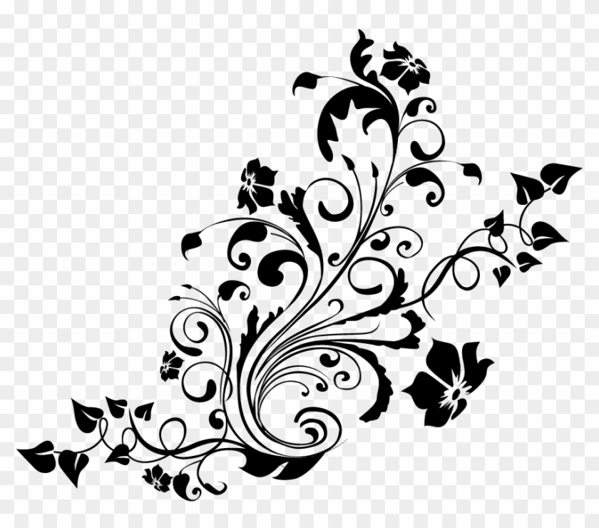 Drawing Desings Swirl - Black And White Flower Pattern Png Clipart #4009745