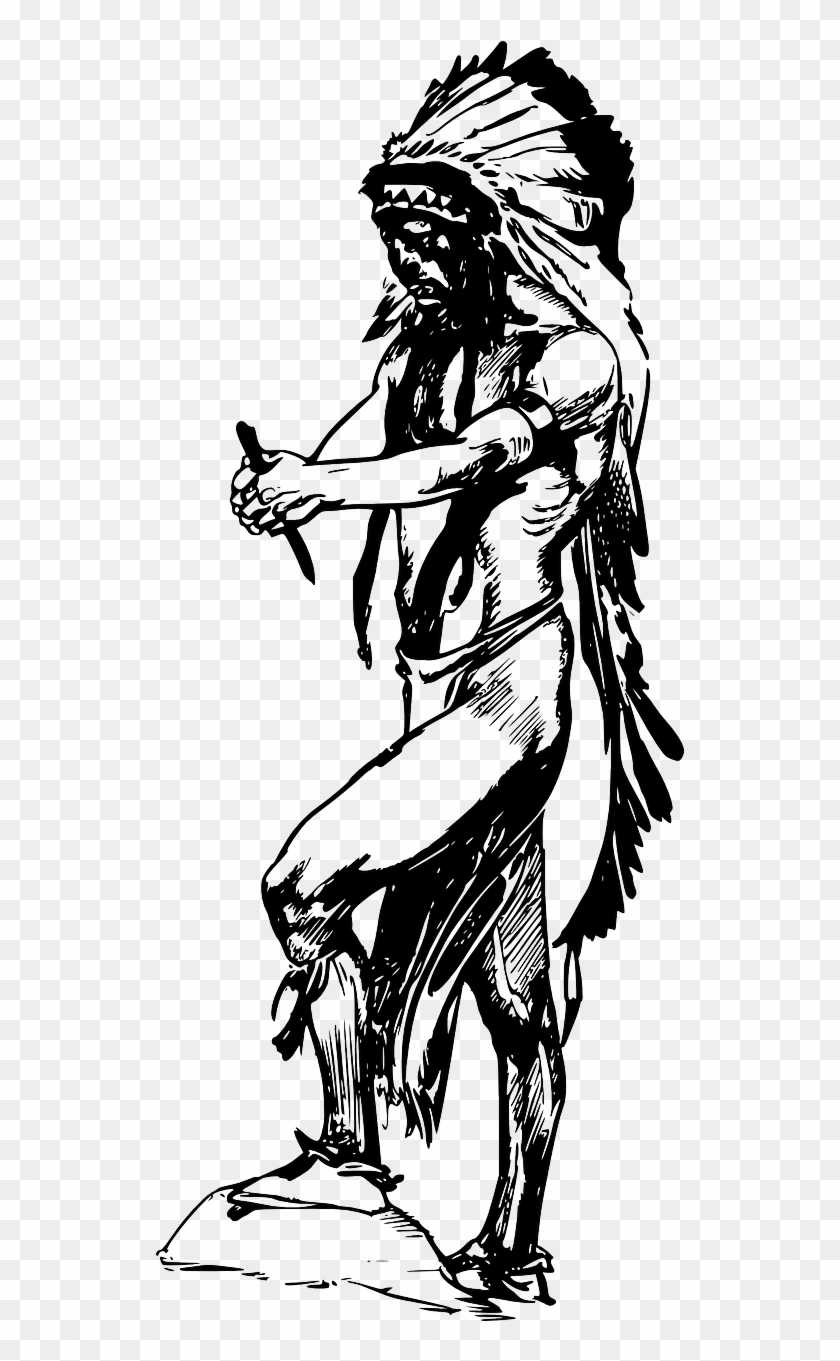 American Indian Man Ritual Png Image - Karikatur Gambar Suku Dayak Clipart