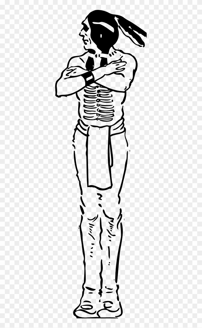 Indian Native American Man Png Image - Outline Of Indian Man Clipart #4010072