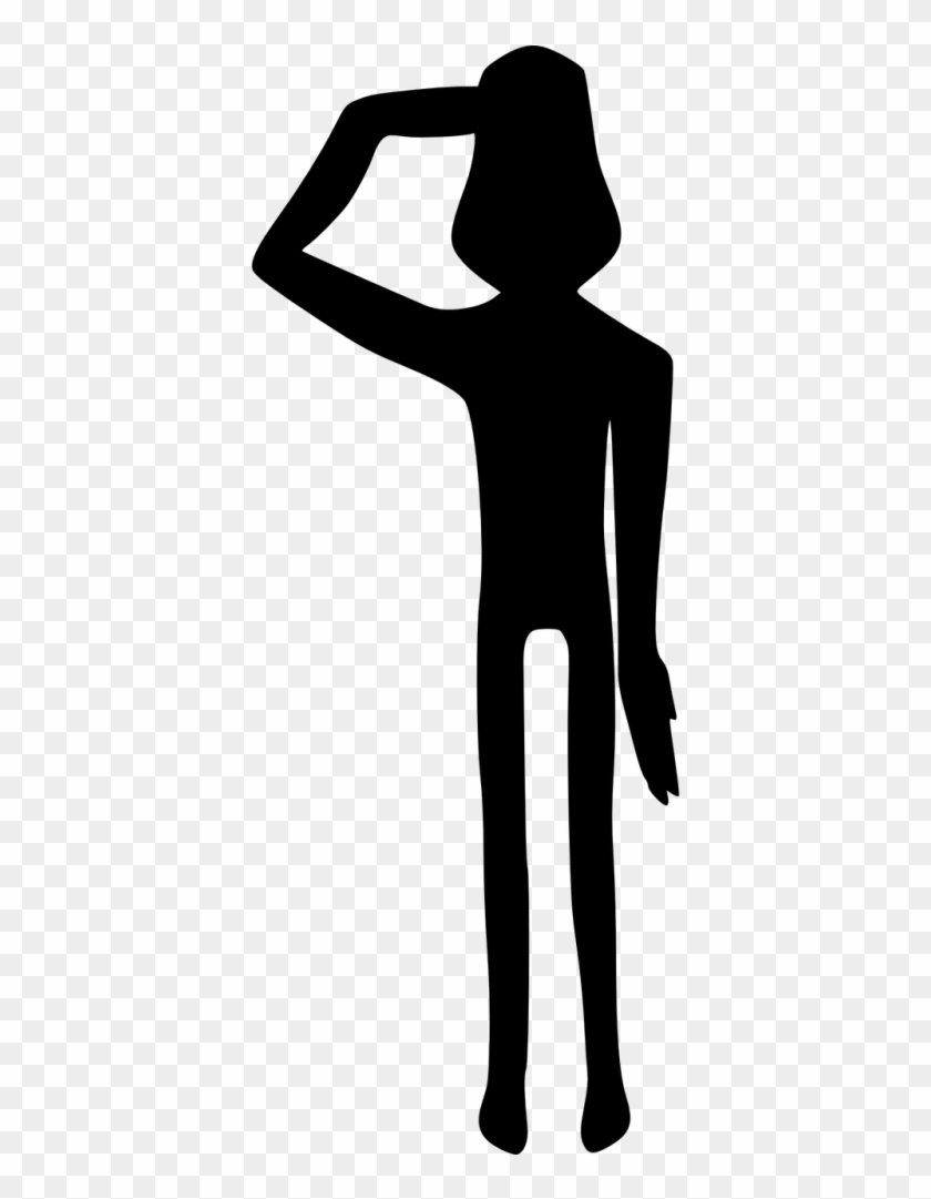 Vector Graphics - Saluting Stickman Clipart #4013908