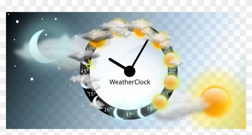 Weather Clock Clever Combination Of Analog Clock And - Quartz Clock Clipart #4013910