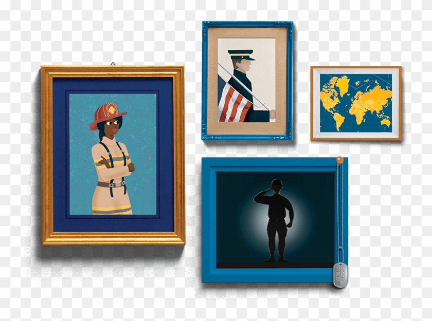 Active Military, Veterans And First Responders Trade - Cartoon Clipart