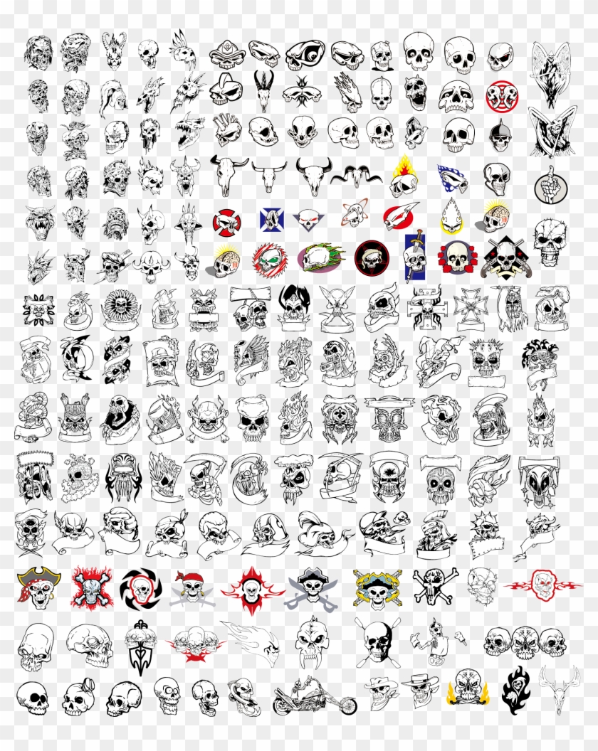 Illustrator Vector Adobe Skeleton Skull Free Frame - Skull Clipart