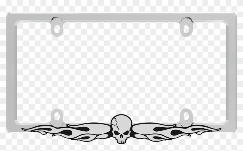 Cruiser Accessories Skull License Plate Frame - Barbed Wire Clipart #4014629