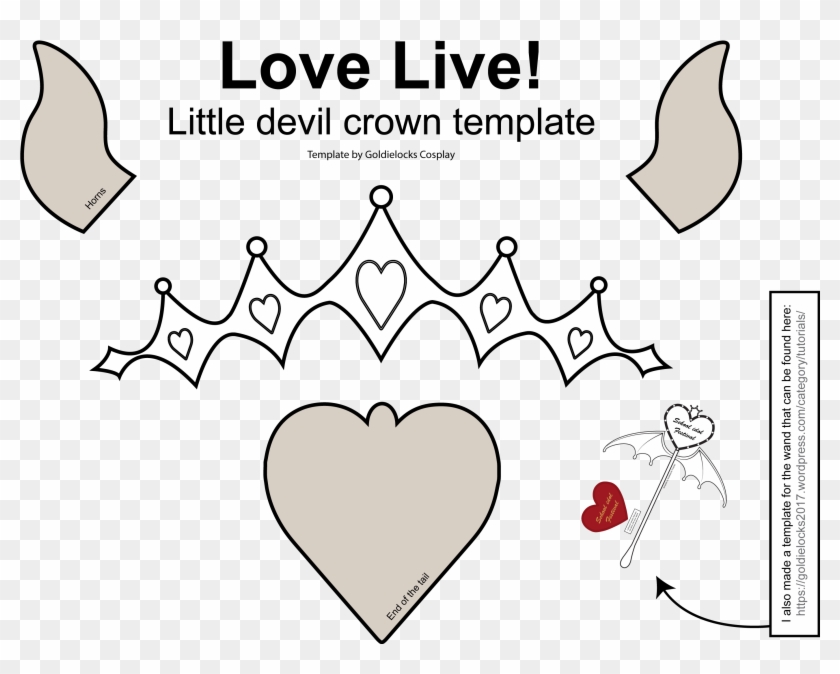 Love Live Crown Littledevil Wand Template - Cartoon Clipart #4014744