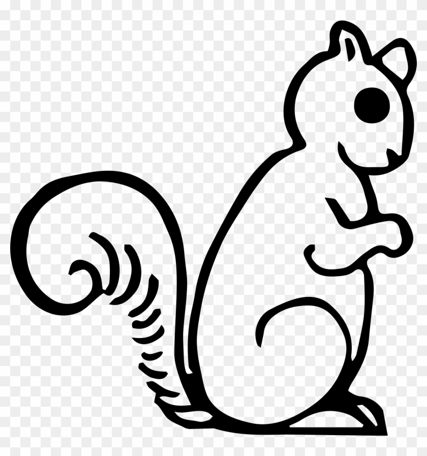 Squirrel Clipart Reading Book - Chipmunk Clipart Black And White - Png Download #4015717