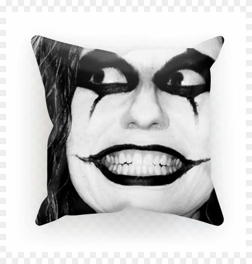 Scary Clown Face Cushion - Crazy Women Clipart