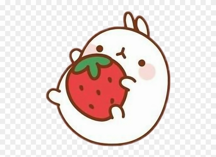 #molang #strawberry #cute #kawaii #pink - Molang Holding Strawberry Clipart