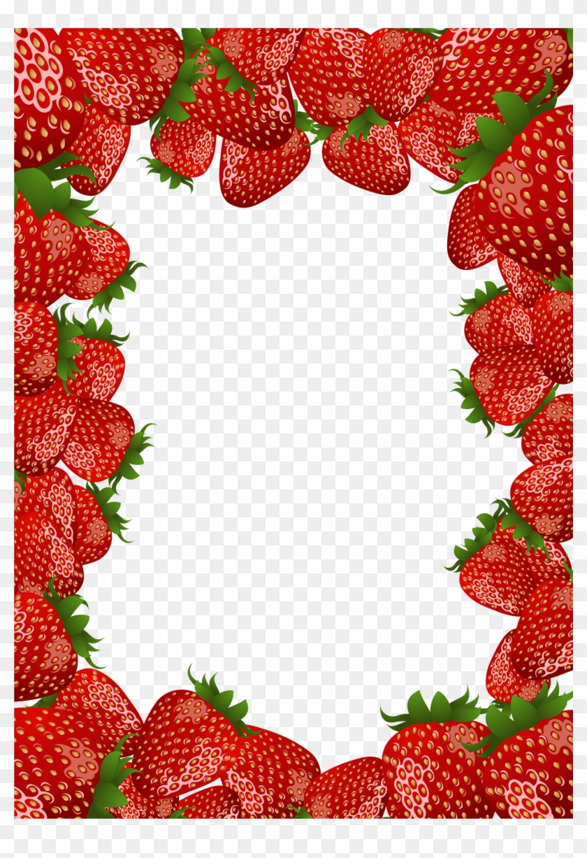 Strawberry Border Clipart Kid - Png Download