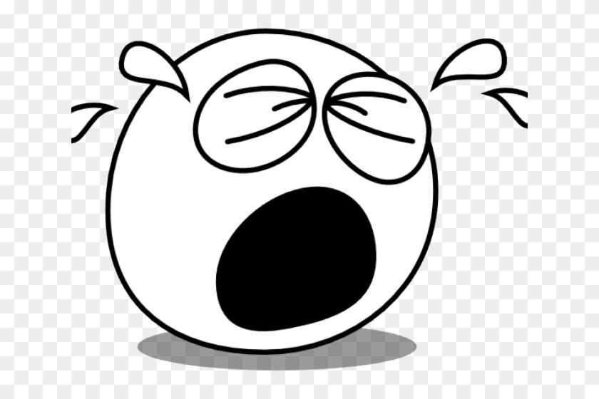 Crying Clipart Black And White - Person Crying Cartoon - Png Download