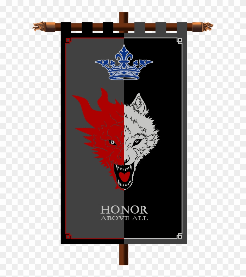 House Stark-targaryen Banner - House Stark And House Targaryen Clipart #4017163
