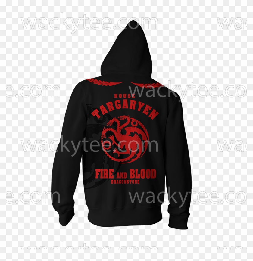 House Targaryen Game Of Thrones Zip Up Hoodie Fullprinted - Fire And Blood Clipart #4017339