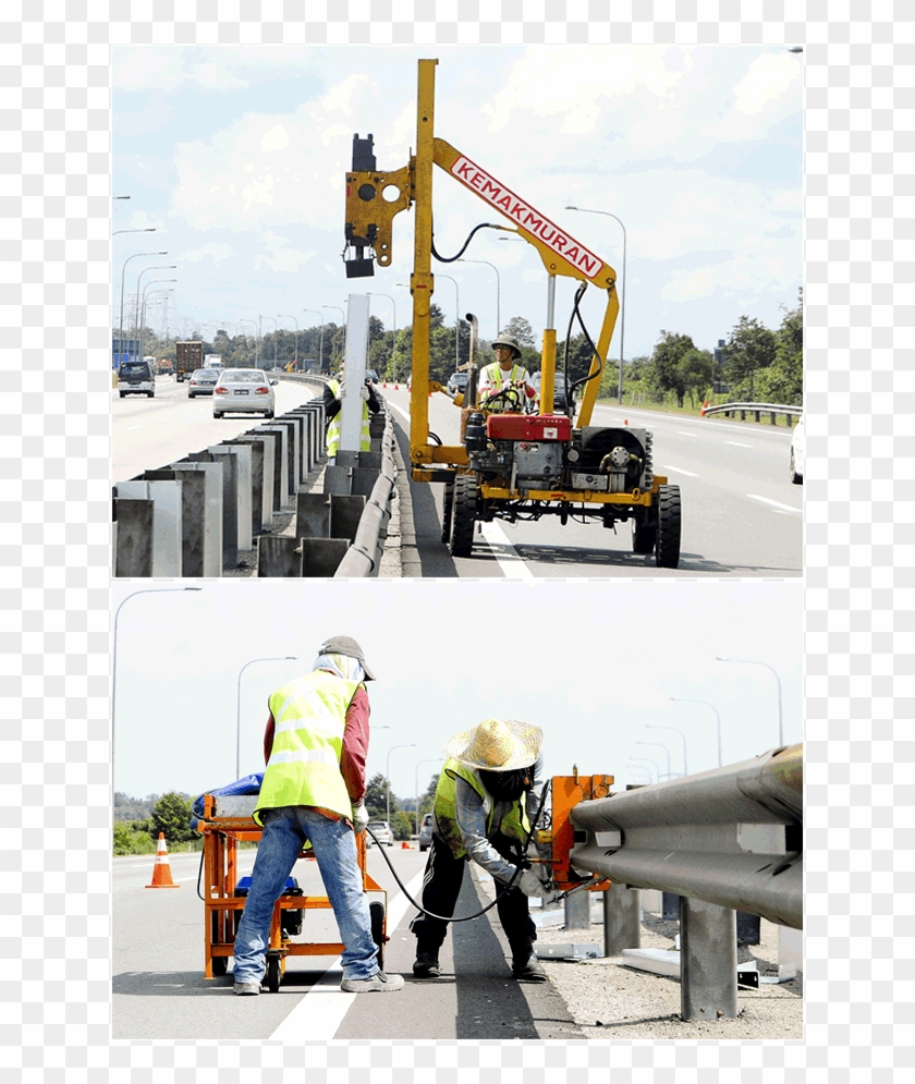 Installing Guardrail - Construction Clipart #4017997