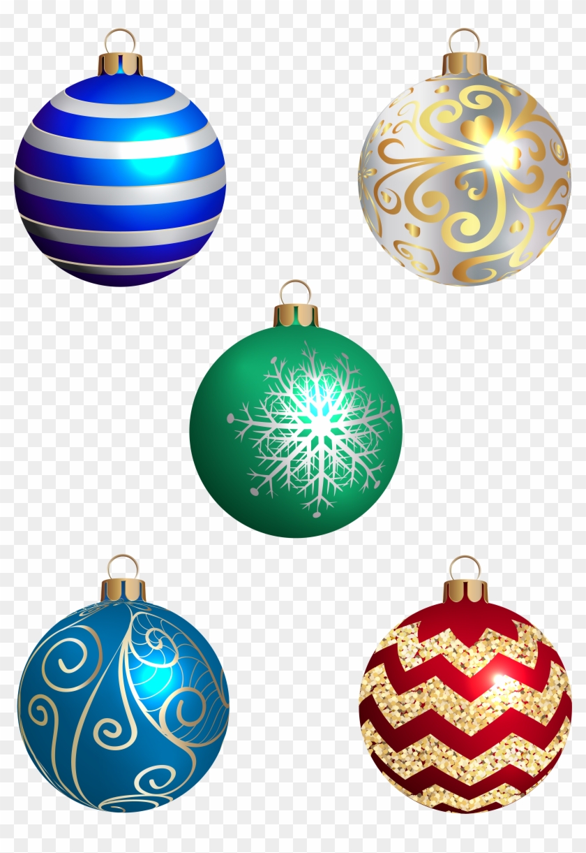 Christmas Balls Set Transparent Png Image - Christmas Ornament Clipart #4018109