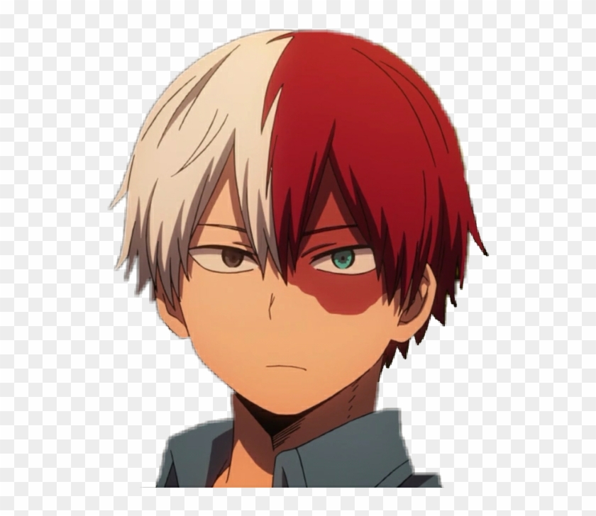 Todoroki Shouto Bokunoheroacademia Myheroacademia Bnha - Anime A Boy With White And Red Hair Clipart #4018329