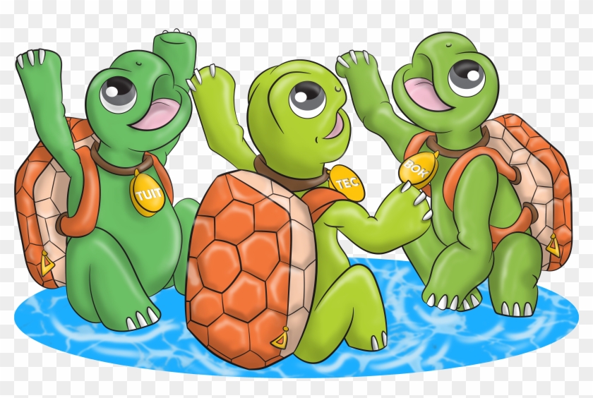 Baby Turtle Mascot Illustration - Cartoon Clipart #4018469