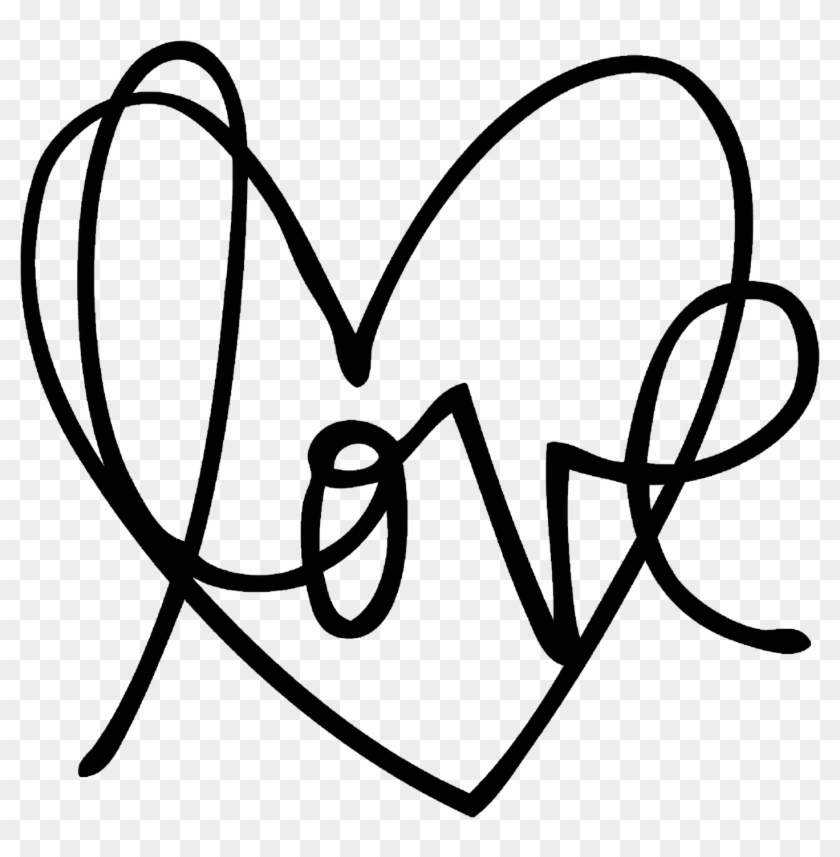 Love Heart - Line Art Clipart