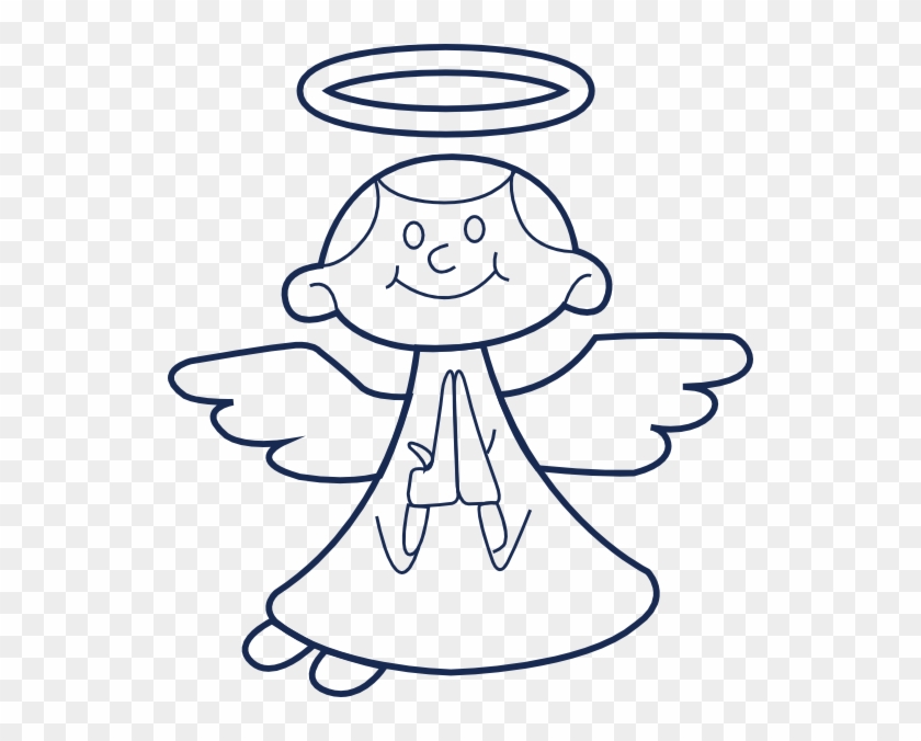 Praying - Angel Coloring Clipart