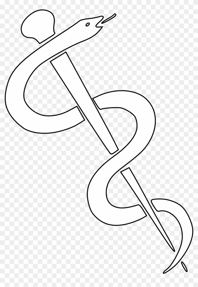 Doctor Medicine Medical Snake Png Image - Rod Of Asclepius White Clipart #4019922