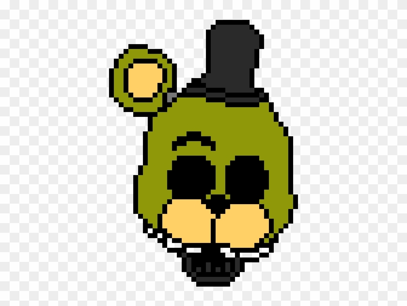 Ignited Golden Freddy Head - Septic Sam Pixel Art Clipart #4020081