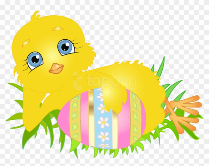 Free Png Download Easter Chick With Egg Png Images - Easter Chick Transparent Background Clipart
