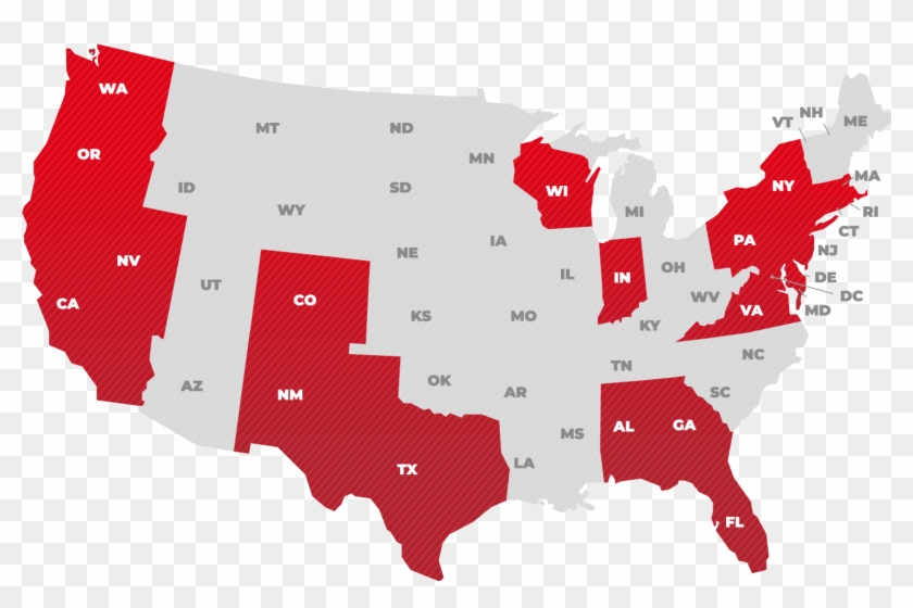 New York State - Red And Blue States Map 2016 Clipart