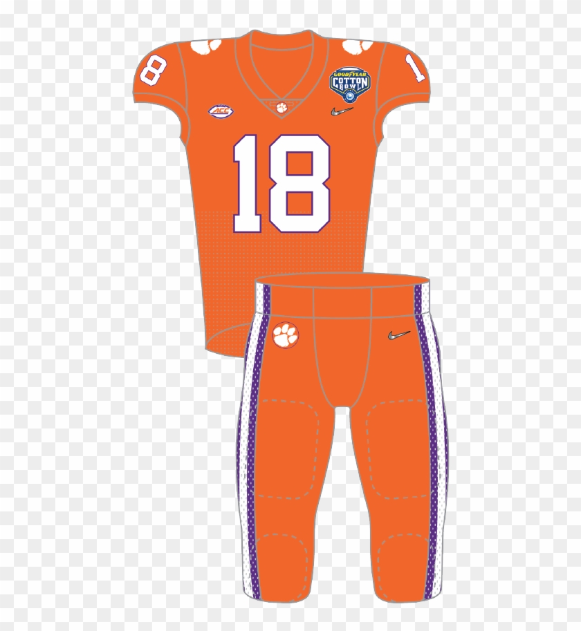 Clemson 2018 Playoff White, Clemson 2018 Playoff Orange - Clemson Tigers Football Clipart #4020950