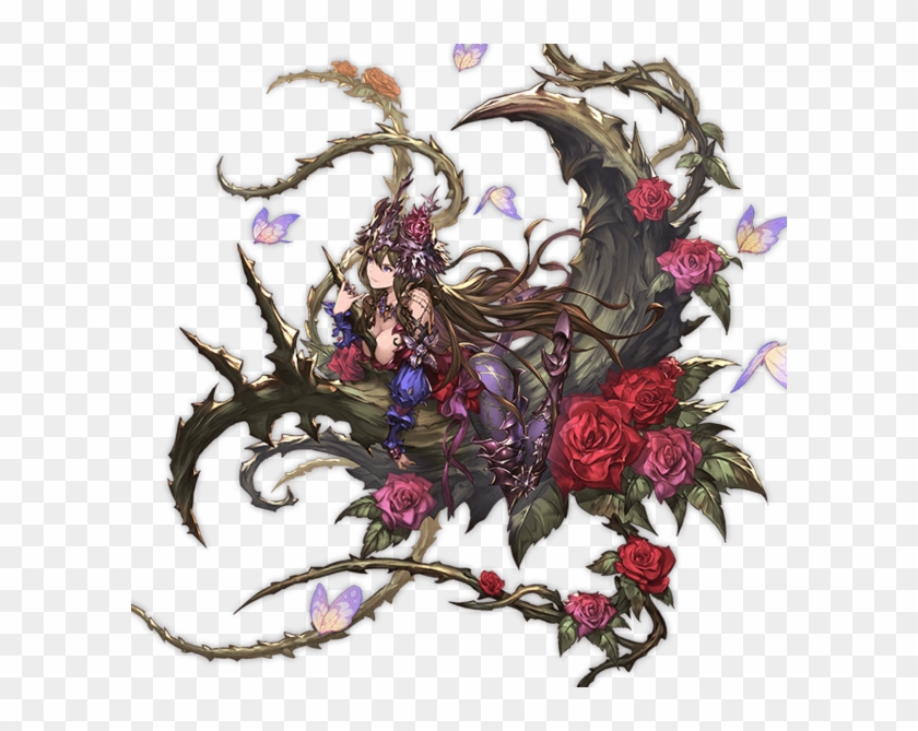 Rose Queen And Rosetta Drawn By Minaba Hideo - Granblue Fantasy Flower Monster Clipart