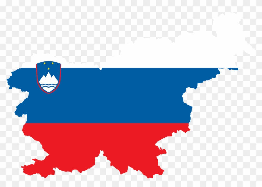 Slovenian Flag Map Clipart #4021553