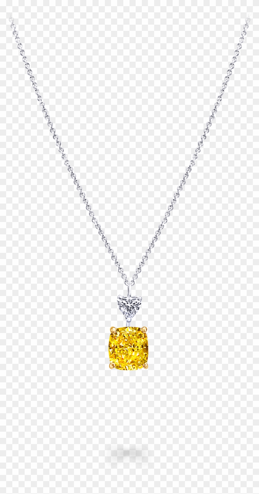 Classic Graff Cushion Cut Yellow And White Diamond - Locket Clipart