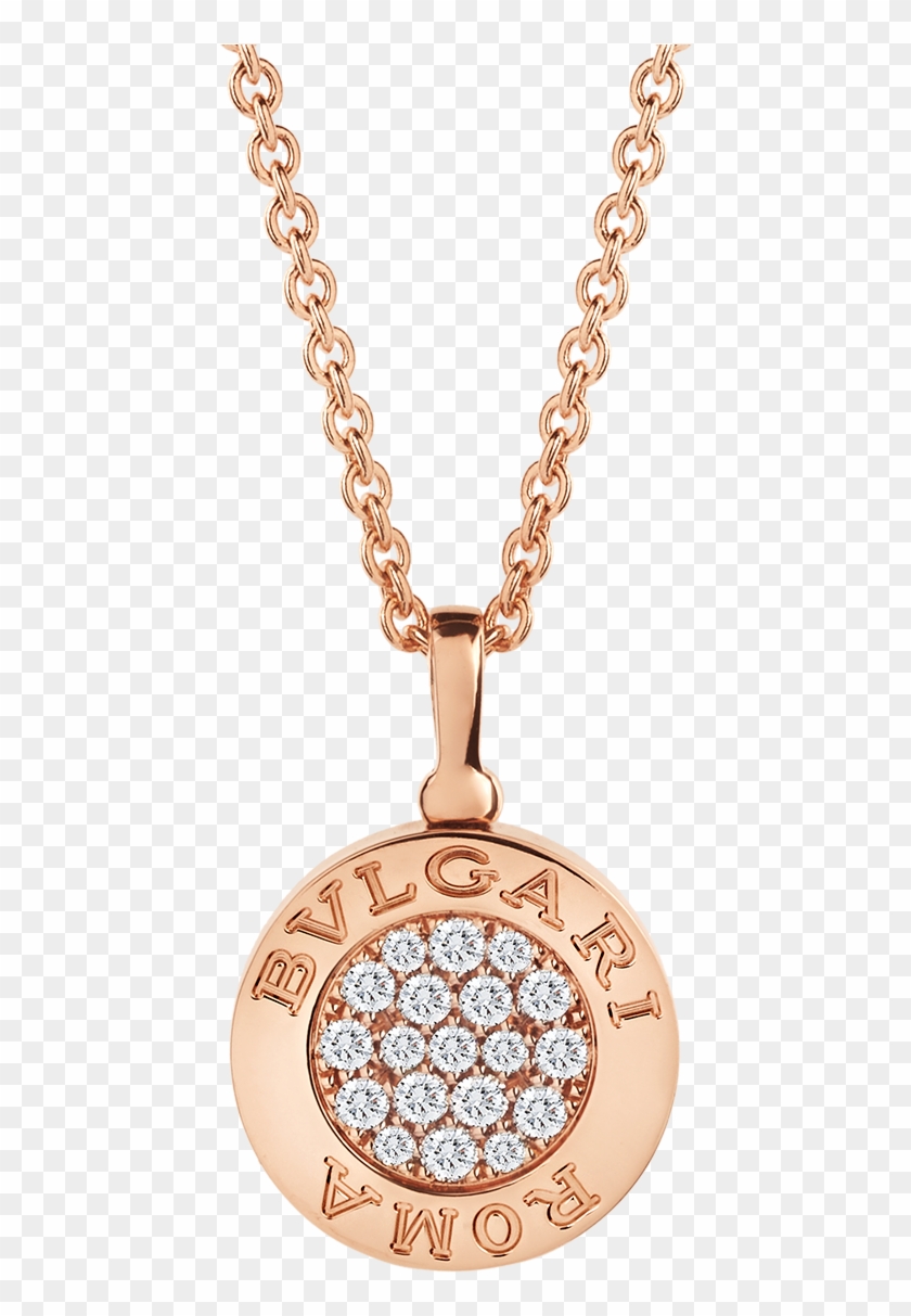 Bvlgari Bvlgari Necklace With 18 Kt Rose Gold Chain - Bvlgari Necklace Diamond Clipart