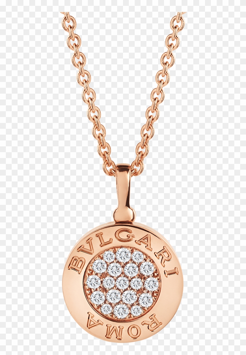 Bvlgari Bvlgari Necklace With 18 Kt Rose Gold Chain - Bvlgari Necklace Diamond Clipart #4022331