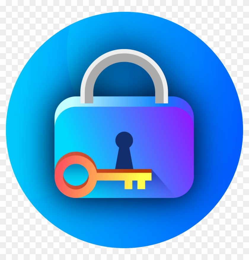 Padlock Clipart Blue - Circle - Png Download