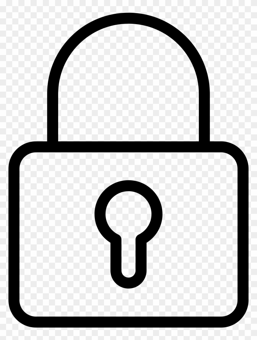Dring Clip Padlock - Lock Black & White - Png Download