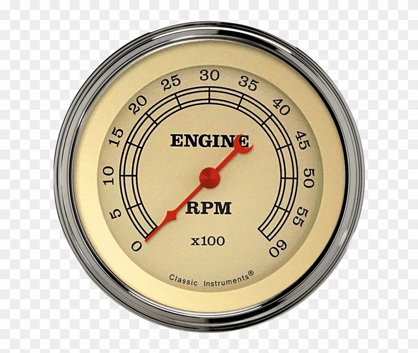 Picture Of Vintage 3 3/8" Tachometer - Vintage Tachometer Clipart