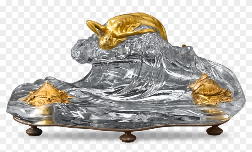 Antique Baccarat Crystal Mermaid Inkwell - Statue Clipart