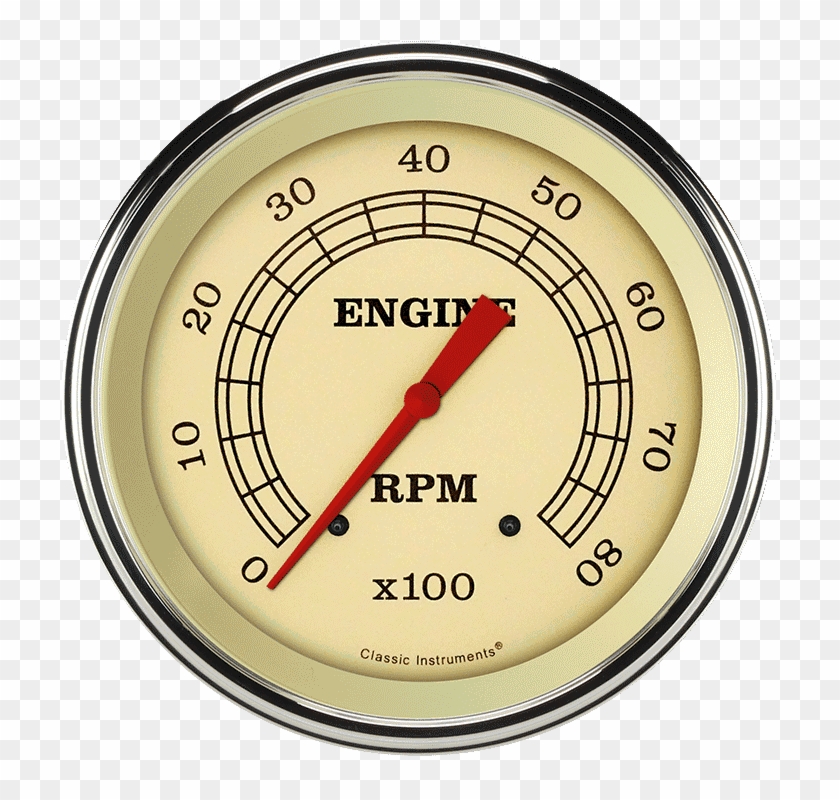 Picture Of Vintage 4 5/8" Tachometer - Vintage Tachometer Clipart
