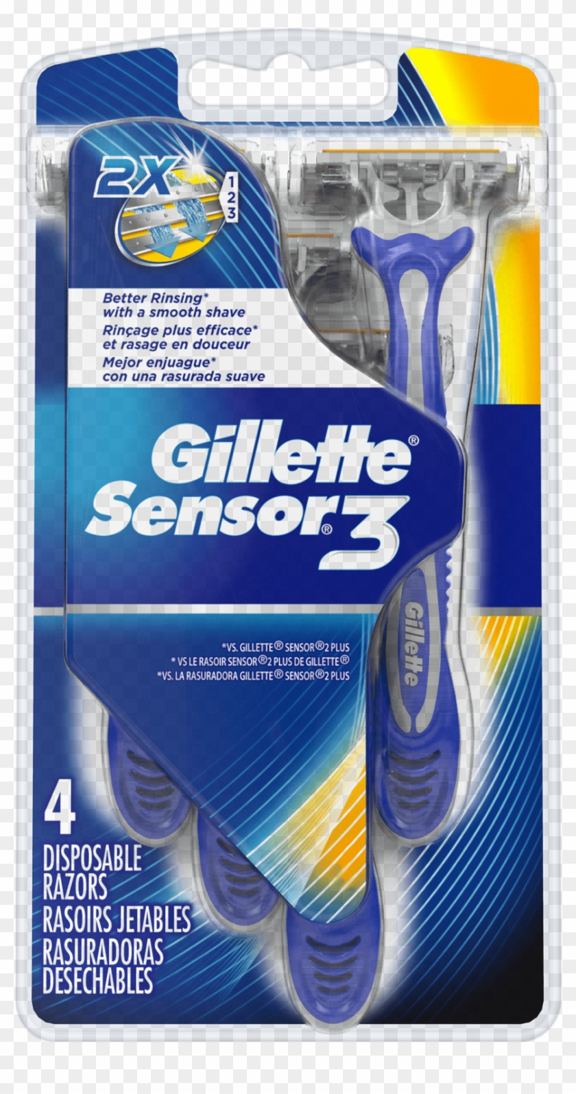 Gillette Sensor3 Smooth Shave Disposable Razors - Gillette Men's Disposable Razor Clipart #4026755
