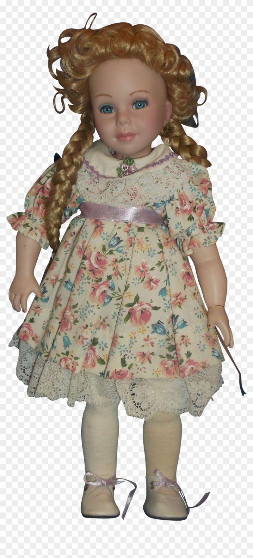 Treasures In Lace Porcelain Doll Blonde Hair Braids - Creepy Dolls No Background Clipart