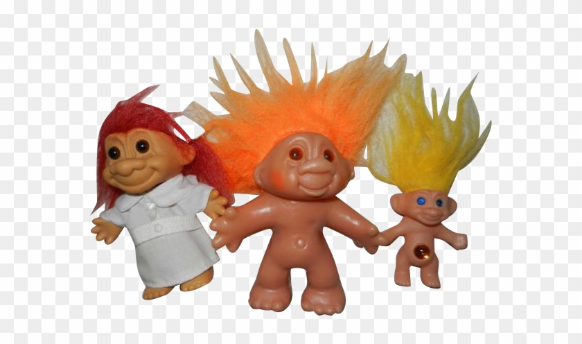 3 Cute Vintage Troll Dolls, Dam & Russ - Cartoon Clipart #4027295