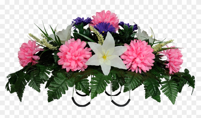 Pink Mums & White Stargazer Lily - Bouquet Clipart #4027362