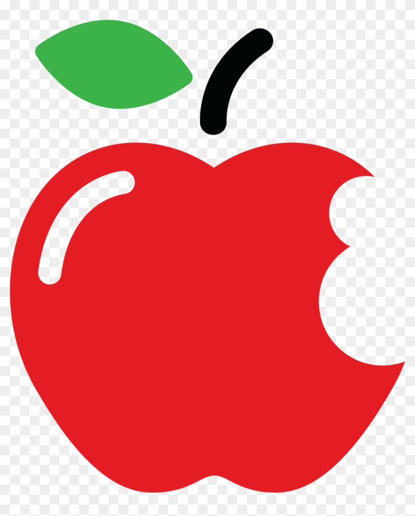 Cartoon Apple With Bite Clipart #4028098