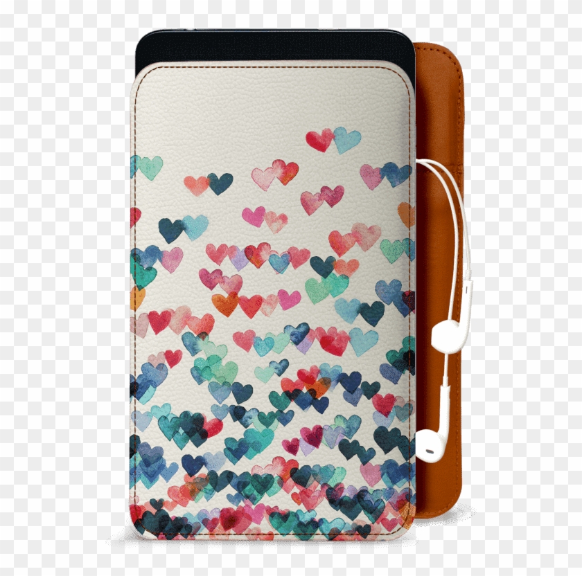 Dailyobjects Heart Connections Real Leather Sleeve - Watercolor Patterns Hearts Clipart
