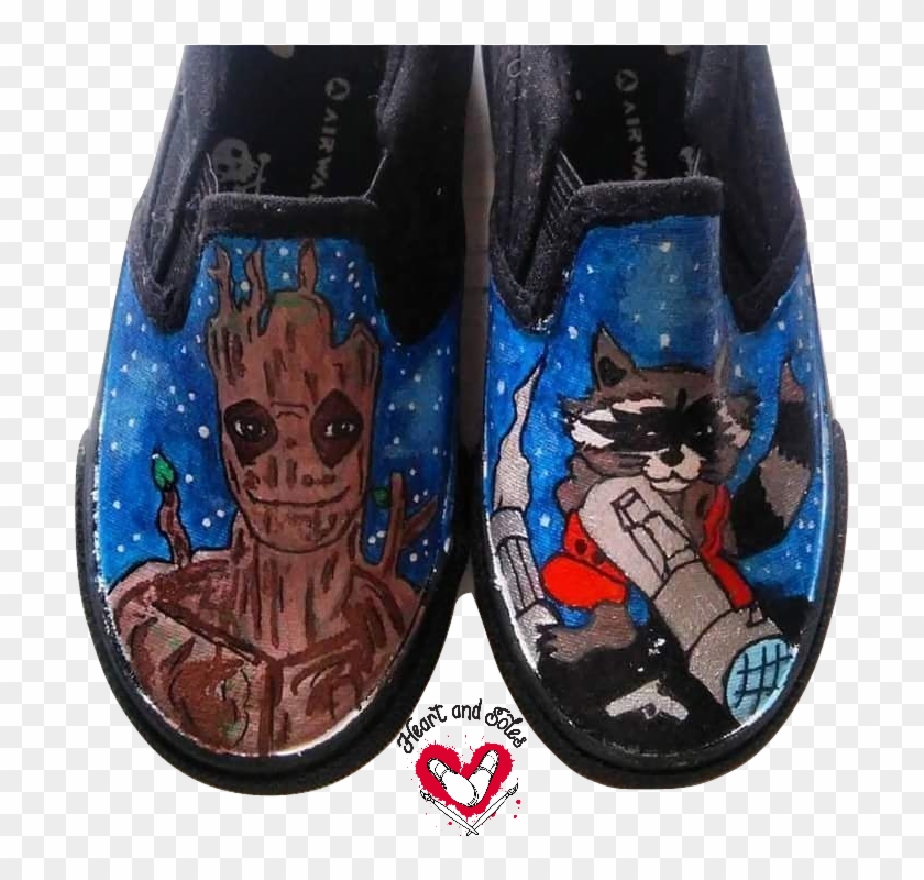 Guardians Of The Galaxy Hand Painted Shoes - Cartoon Clipart #4028231