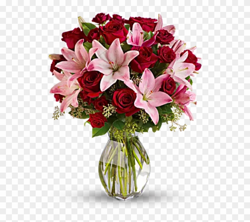 Lavish Love - 24 Red Roses In Vase Clipart #4028608