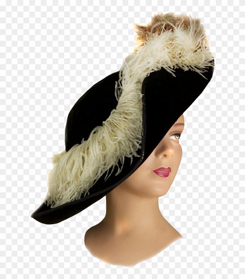 Antique Edwardian Hat By Louise Burger, Adrian Michigan - Headpiece Clipart #4030198