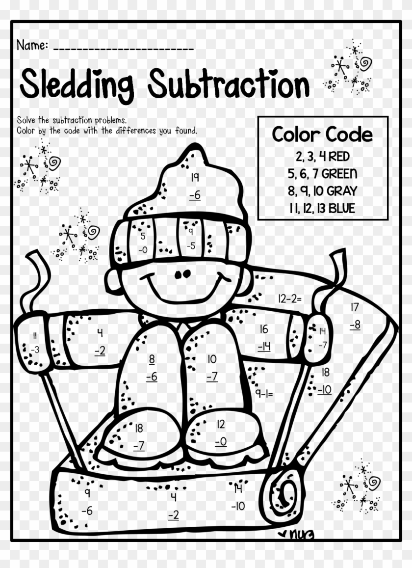Mathematical Drawing Grade - Math Winter Coloring Sheets Clipart #4030337